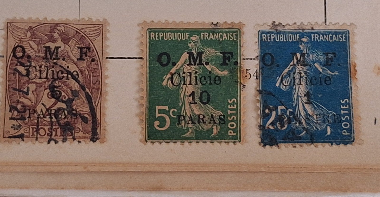 47.3 Franse postzegels O.M.F. Cilicie (3 stuks), Ophalen of Verzenden, Gestempeld