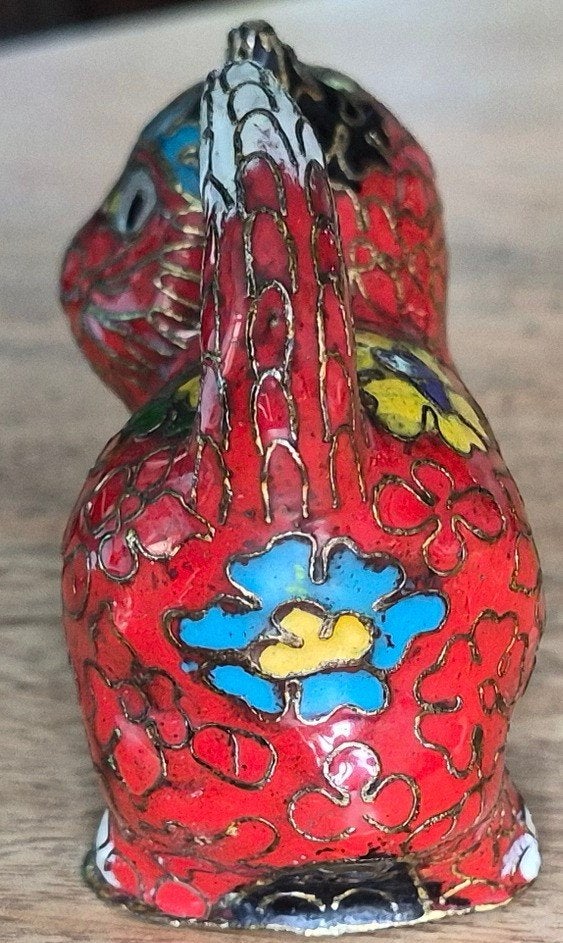 Rode kat met kleurtjes    9x7x4 cm, Ophalen of Verzenden, Zo goed als nieuw, Dier