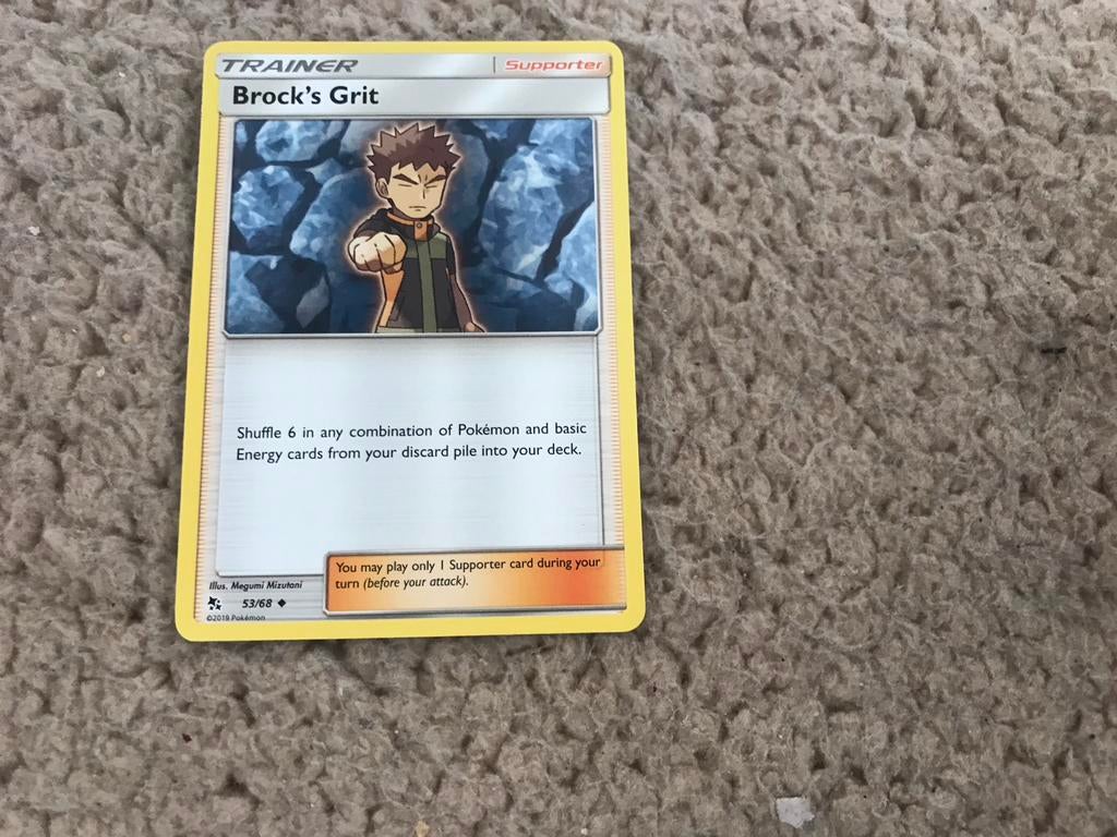 Pokemon kaart Brock's Grit Supporter 53/68, Ophalen of Verzenden, Gebruikt, Losse kaart