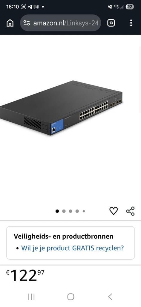 Linksys 24 port LGS328PC nieuw ongeopend doos, Computers en Software, Netwerk switches, Ophalen of Verzenden