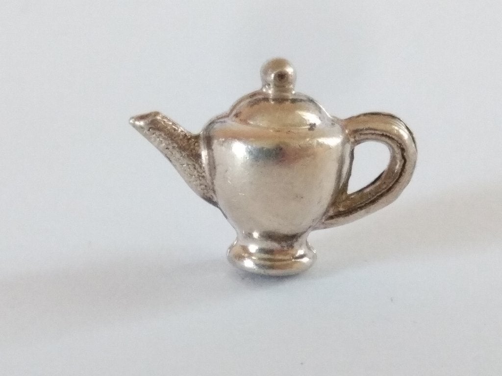 miniatuur THEEPOT zilver (800) 1,5 cm hoog, voor poppenhuis, Ophalen of Verzenden, Gebruikt, Poppenhuis
