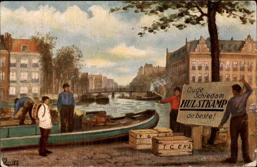 Schiedam - HULSTKAMP - Oude Schiedam, Verzamelen, Ophalen of Verzenden, 1920 tot 1940, Gelopen, Zuid-Holland
