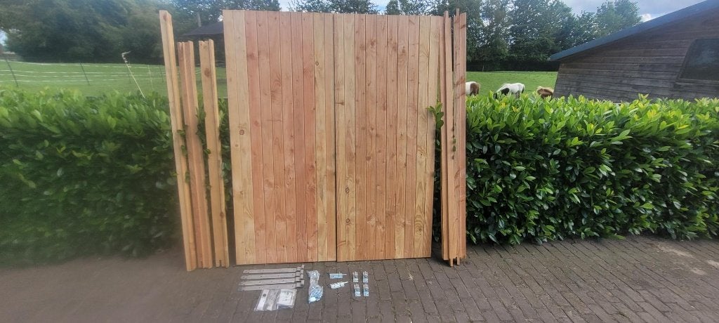dubbele blokhutdeur, tuinhuisdeuren, Ophalen, 120 cm of meer, Binnendeur, Nieuw