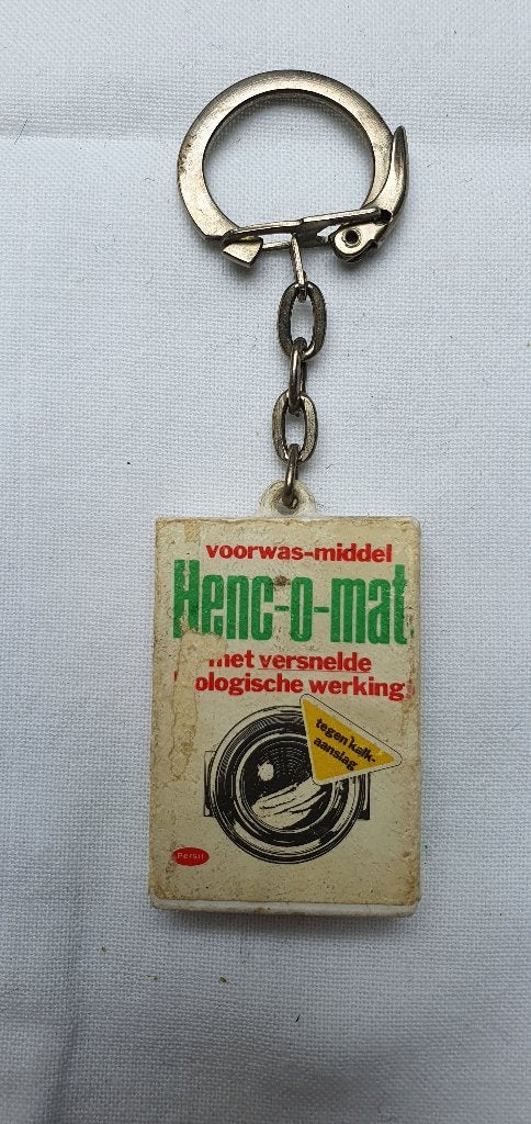 Sleutelhanger Wasmiddel Henc-o-mat (Persil)-Jaren 60/70, Ophalen of Verzenden, Gebruikt, Merk