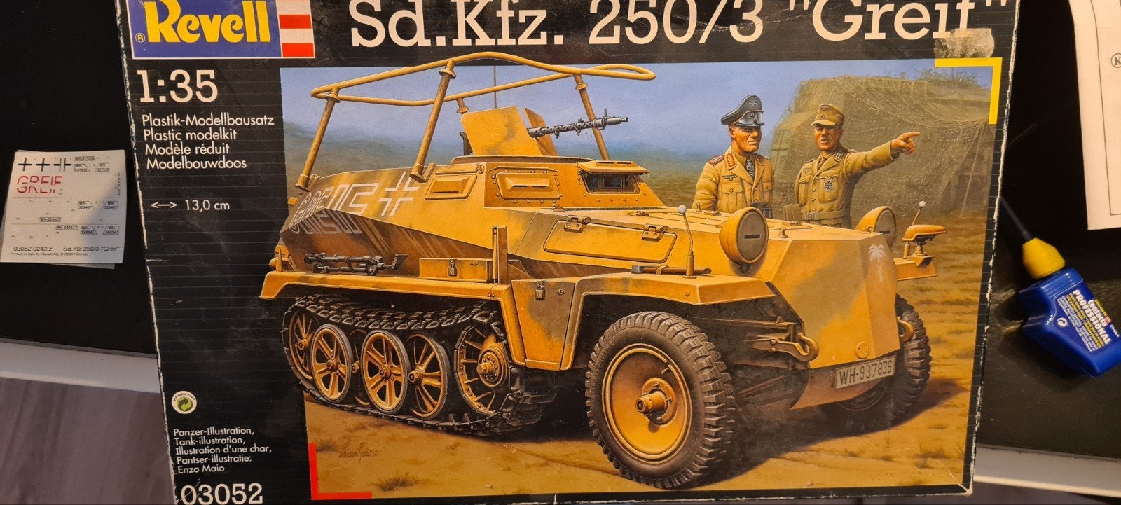 Revell 1:35 Sd.Kfz. 250/3 "Greif" Modelbouw(Deels gebouwd), Overige typen, Ophalen of Verzenden, Zo goed als nieuw, 1:32 tot 1:50