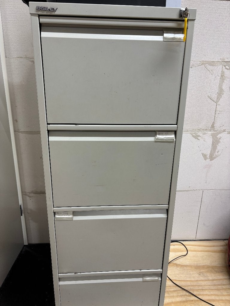 hangmappenkast stalen Bisley staal met slot met 4 laden, Ophalen, Gebruikt, Industrieel, Overige merken
