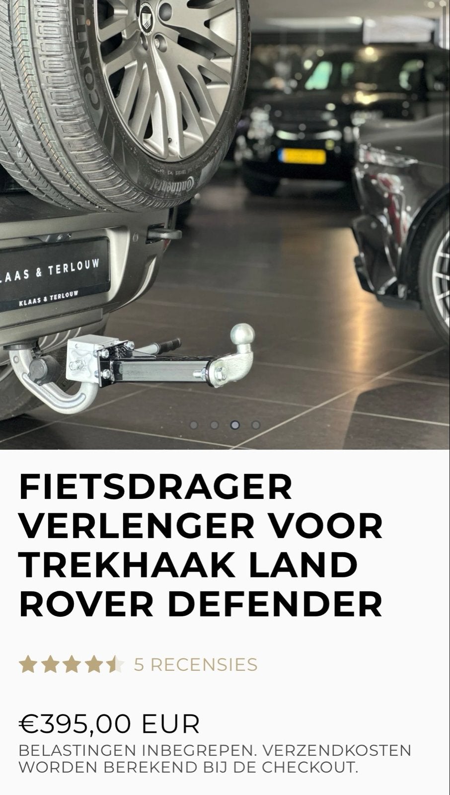 Fietsdrager verlenger voor trekhaak Land Rover Defender, Ophalen of Verzenden, Nieuw, Fietsendrager-accessoire