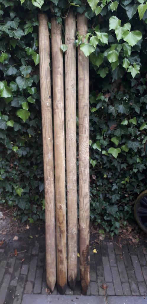 4 nieuwe paaltjes 150 cm lang, 6 cm doorsnee, Tuin en Terras, Ophalen of Verzenden