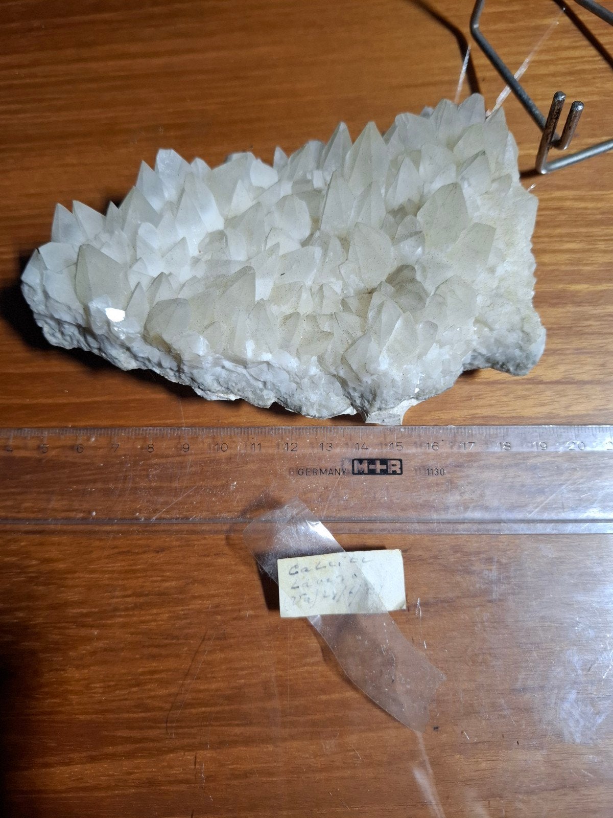 Groot Calciet Kristalcluster – Witte Kristallen – 15 cm, Verzamelen, Ophalen of Verzenden, Mineraal