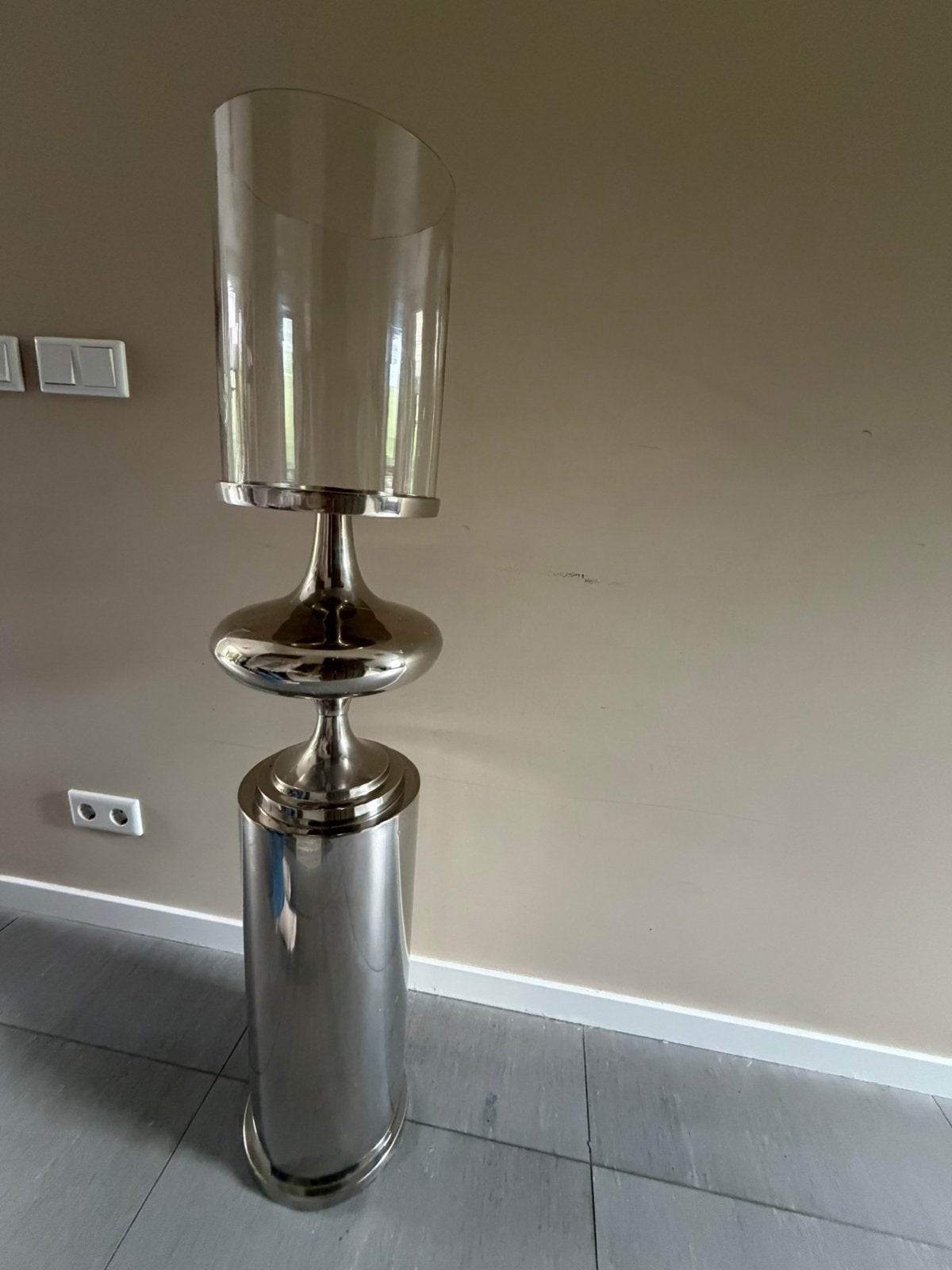 Eyecatcher voor woonkamer, hal, veranda of tuin, Ophalen, Zo goed als nieuw, Zilver, Kandelaar