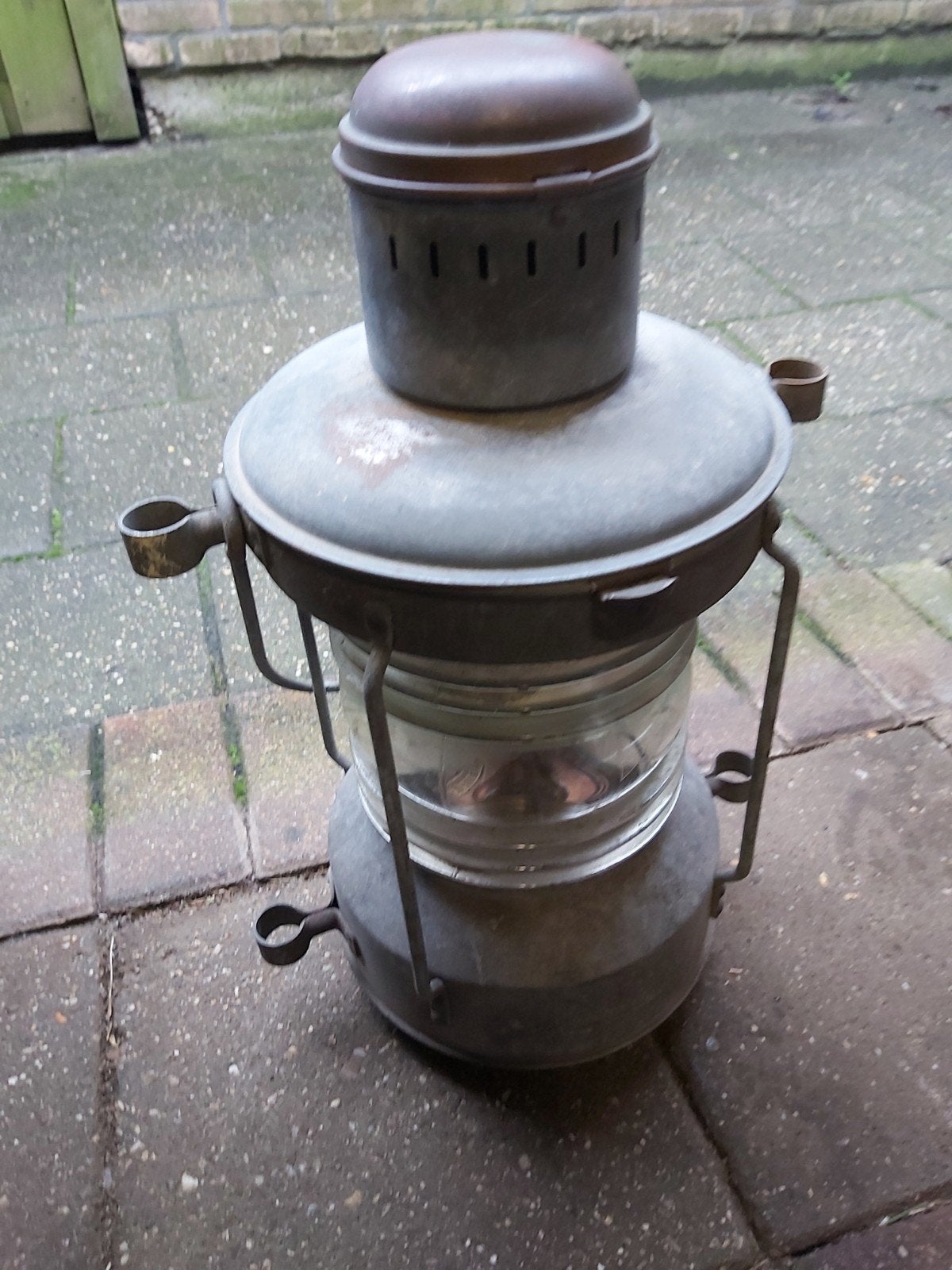 Grote antieke scheepslamp in zeer goede staat, Ophalen of Verzenden