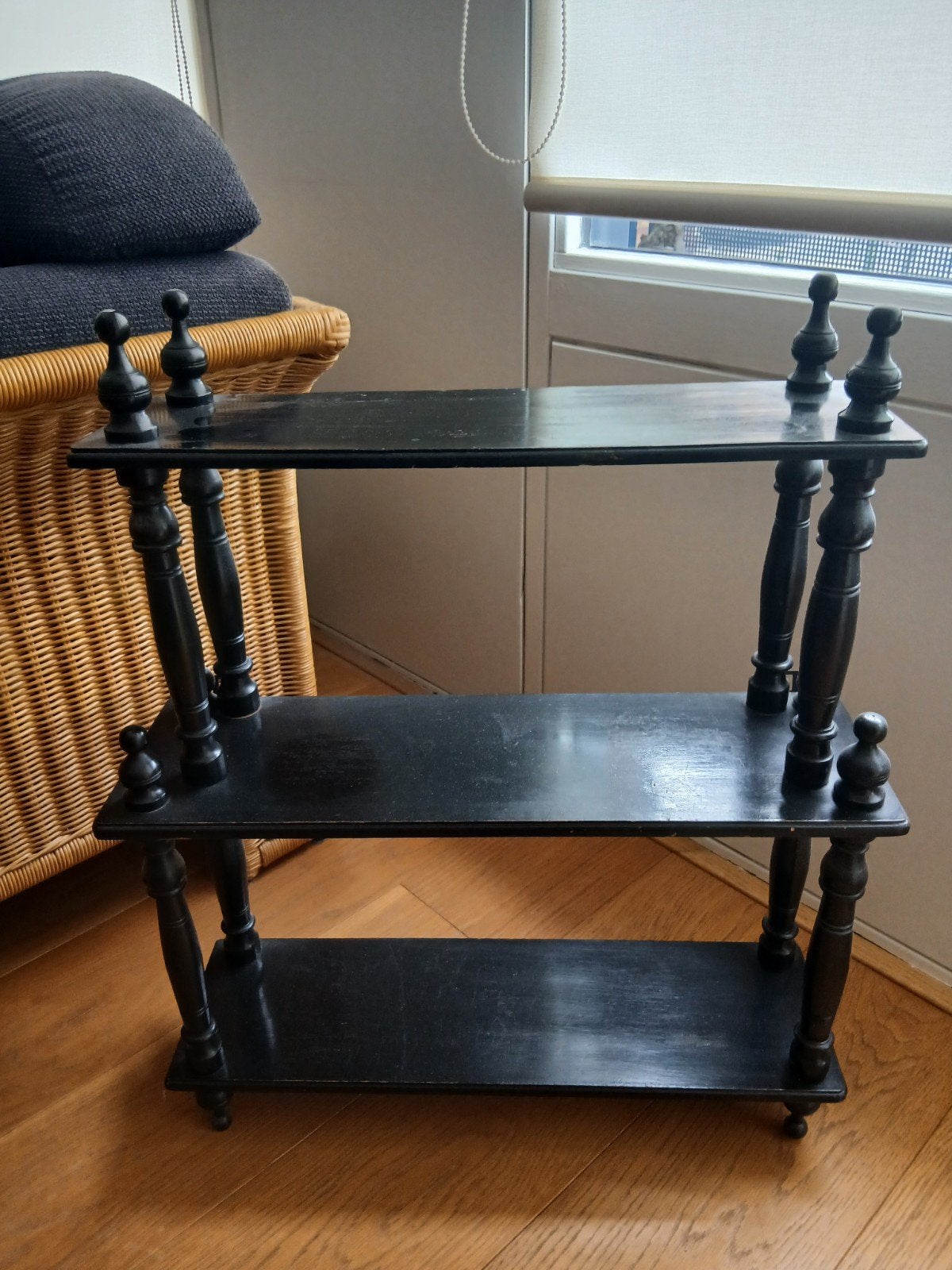Vintage Zwart Houten Etagère - 3 Laags, Ophalen