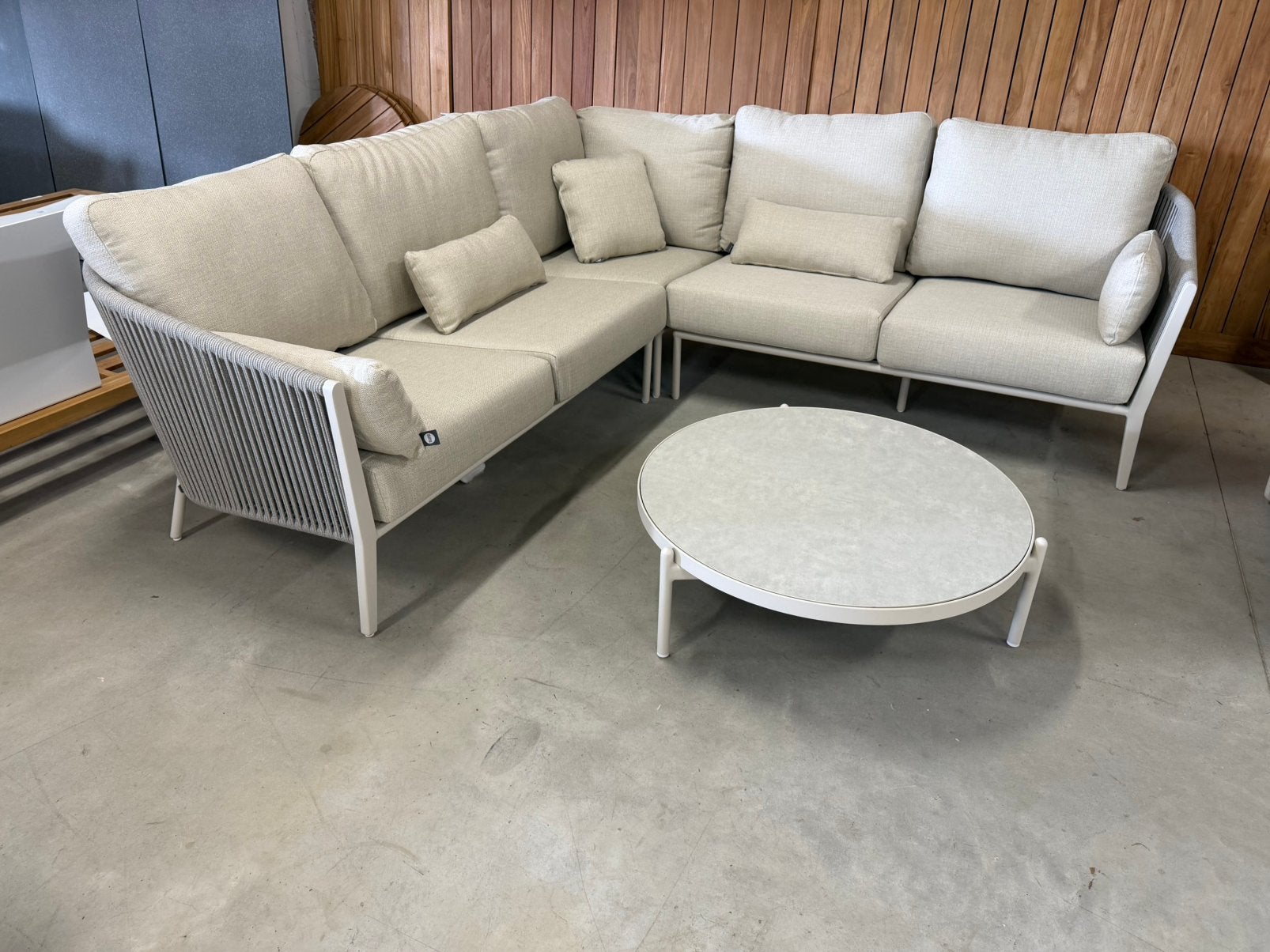 Laatste  SUNS Avero loungeset zandkleur mixed weave, Ophalen, 5 zitplaatsen, Roystore.nl@gmail.com, Loungeset