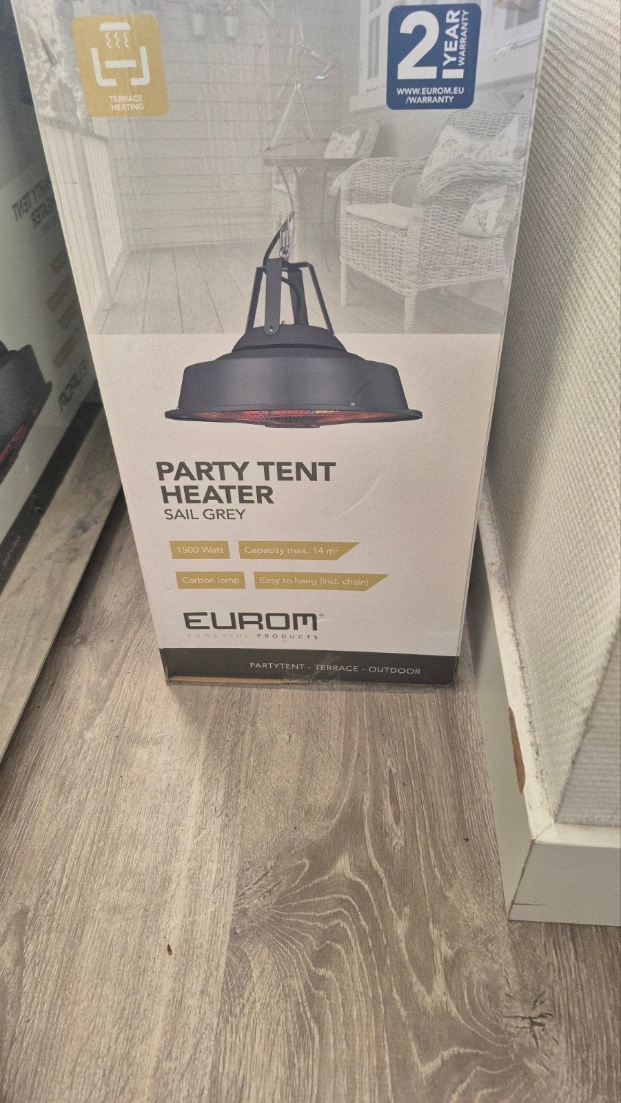 Eurom Party Tent Heater Sail Grey 1500W, Ophalen, Nieuw, Elektrisch, Plafond
