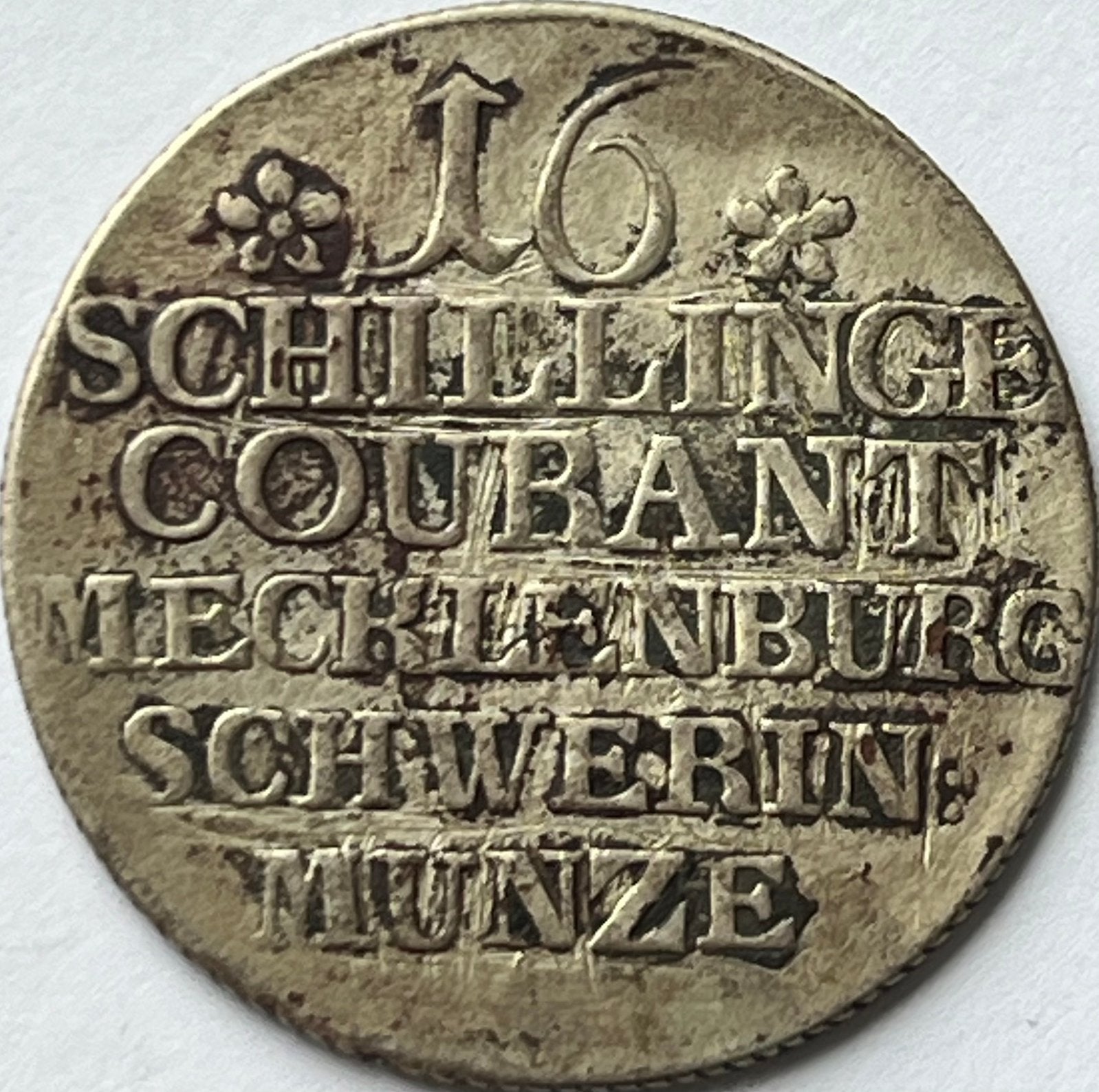 Mecklenburg-Schwerin zilveren zestien schilling 1764, Ophalen of Verzenden, Duitsland, Losse munt, Zilver