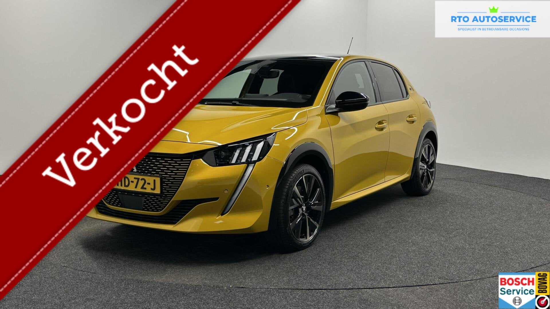 Peugeot e-208 EV GT 350 50 kWh NAVI CARPLAY 13000 KM SOH 100, Auto's, 136 pk, Gebruikt, Zwart, Geel