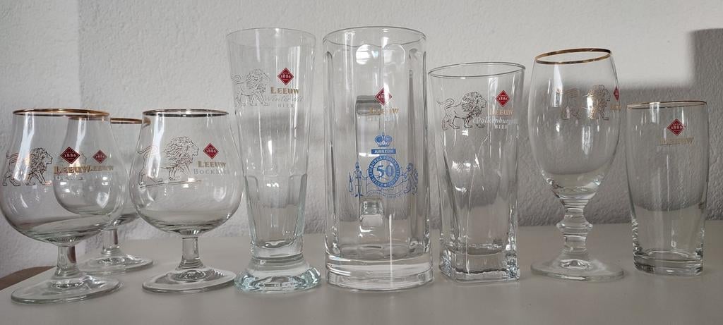 Leeuw bier glazen en pul #5, Ophalen of Verzenden, Gebruikt, Glas of Glazen, Leeuw