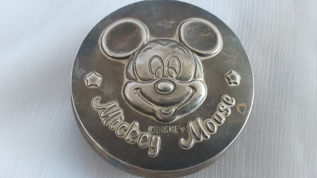 MICKEY MOUSE doosje, verzilverd, Ophalen of Verzenden, Mickey Mouse, Zo goed als nieuw, Overige typen