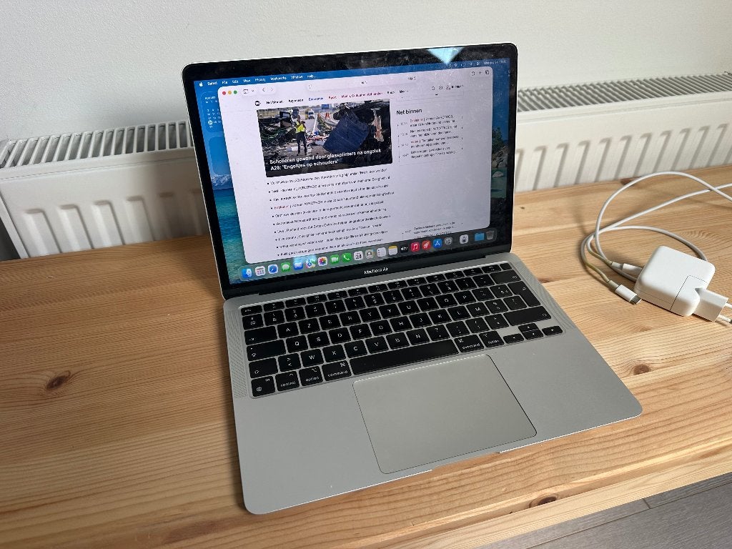 MacBook Air M1 8GB/256GB AZERTY, incl. lader en snoer, Computers en Software, Apple Macbooks, 256 GB, 8 GB, 13 inch, Ophalen of Verzenden
