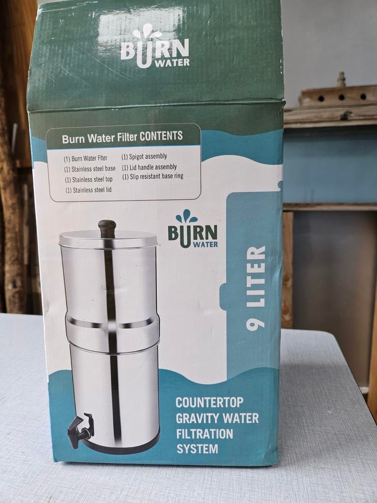 Burn Water Gravity Waterfiltratiesysteem 9 Liter, Ophalen of Verzenden, Nieuw, Elektrische waterontharder
