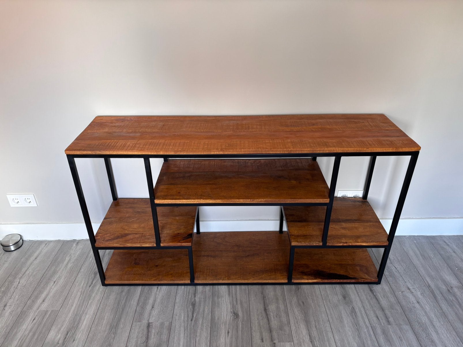 Industriële Mangohouten dressoir / kast Woonexpress, Ophalen, Zo goed als nieuw, Minder dan 150 cm, Minder dan 100 cm