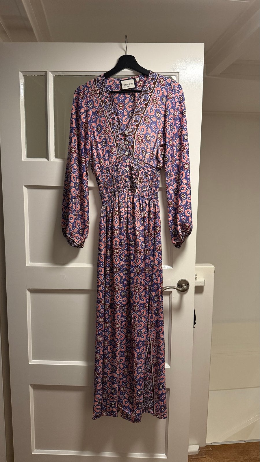Gold & Silver Paris Maxi Jurk - Bloemenprint, Kleding | Dames, Paars, Ophalen of Verzenden, Zo goed als nieuw, Maat 36 (S)