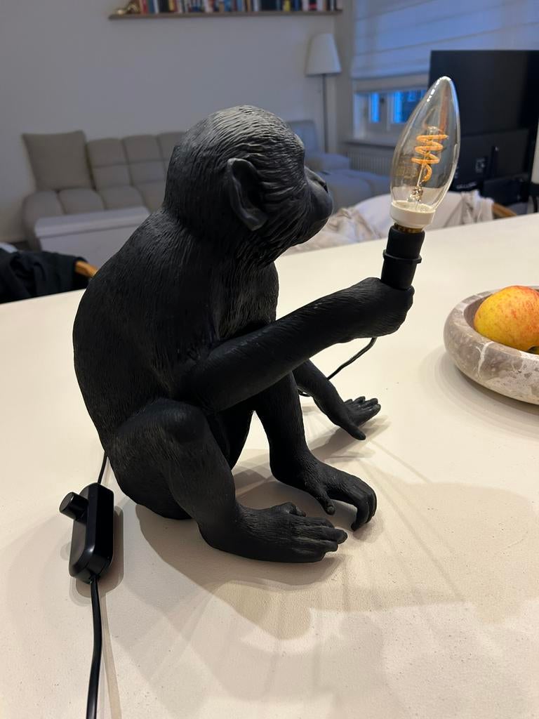 Seletti aap/monkey lamp zwart, Ophalen of Verzenden, Zo goed als nieuw, Zwart, Laminaat