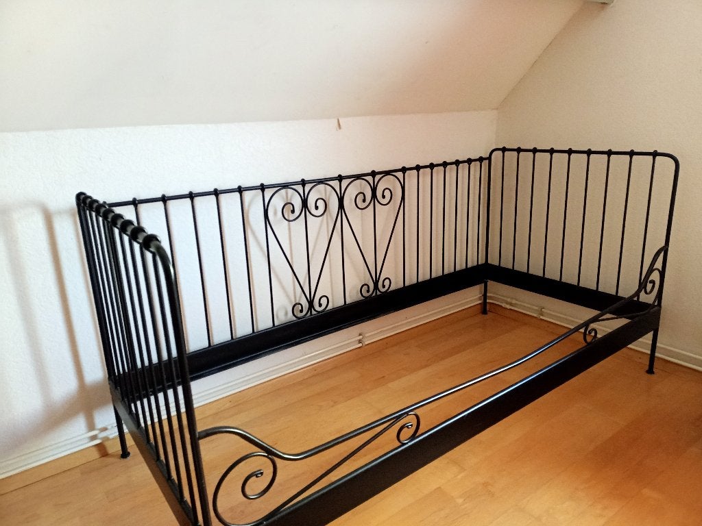 bedbank ikea 1 persoons, Ophalen, 90 cm, Eenpersoons, Zwart