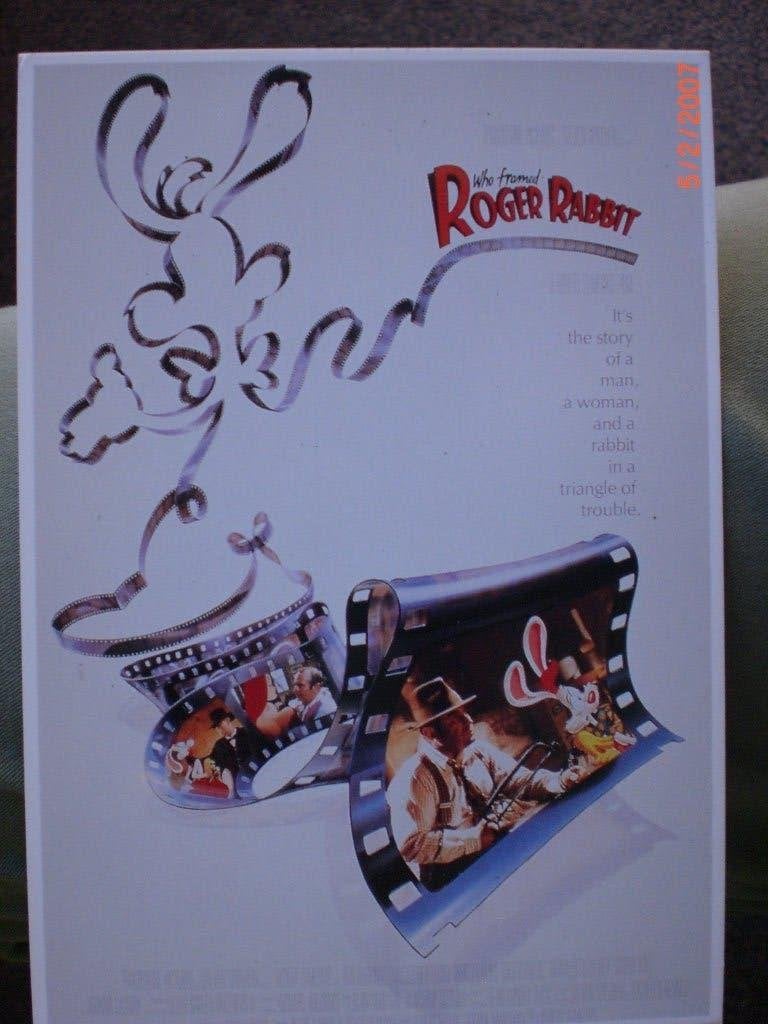 kaart Bob Hoskins 'Who Framed Roger Rabbit, Ophalen of Verzenden, 1980 tot heden, Ongelopen, Sterren en Beroemdheden