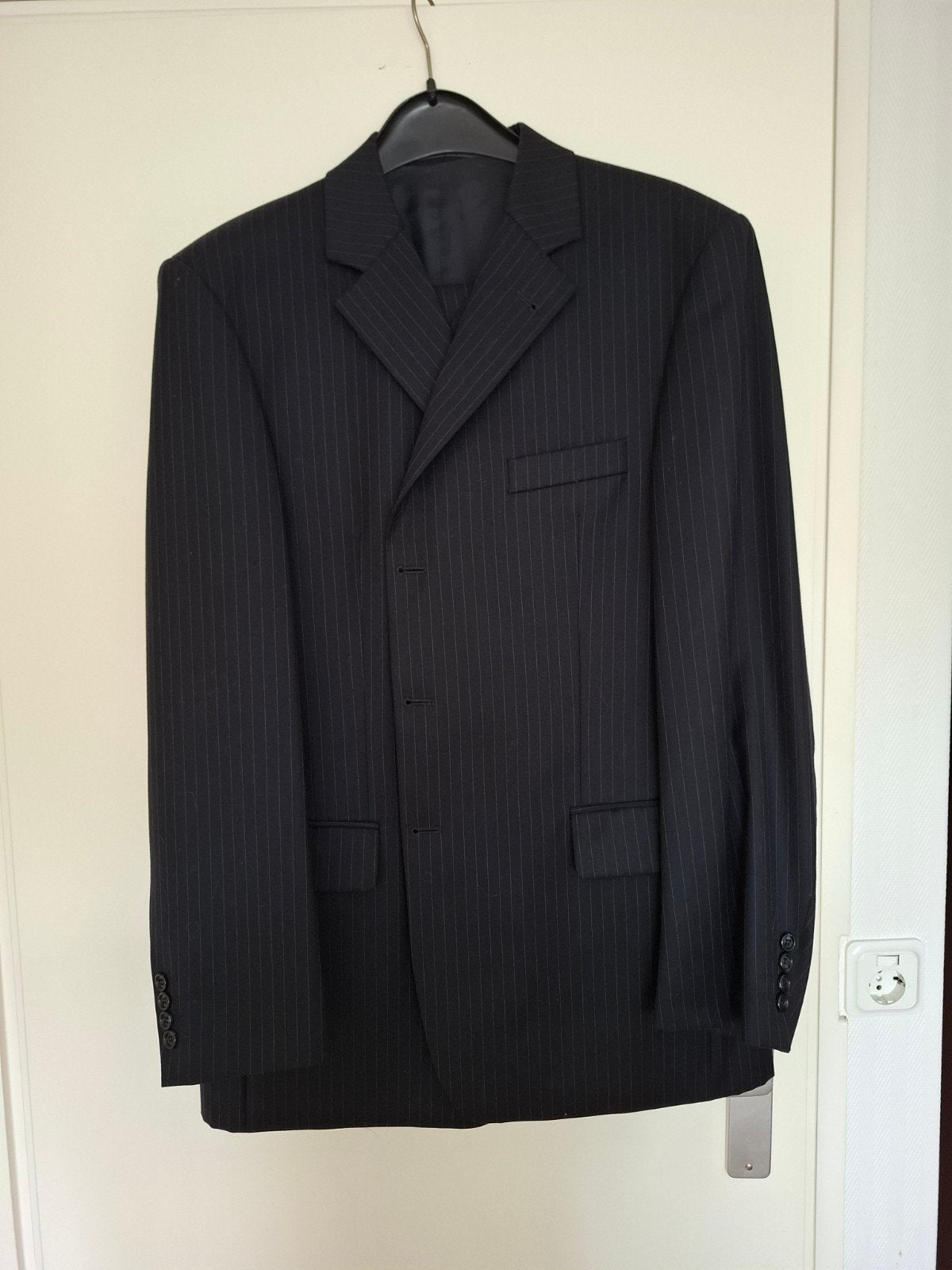 Driedelig kostuum mt 56, Kleding | Heren, Kostuums en Colberts, Ophalen, Blauw, Maat 56/58 (XL), Zo goed als nieuw