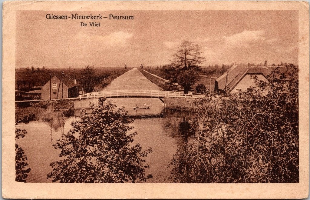 Giessen - 12 oude ansichtkaarten, Verzamelen, Ansichtkaarten | Nederland, Verzenden, 1940 tot 1960, Gelopen, Noord-Brabant