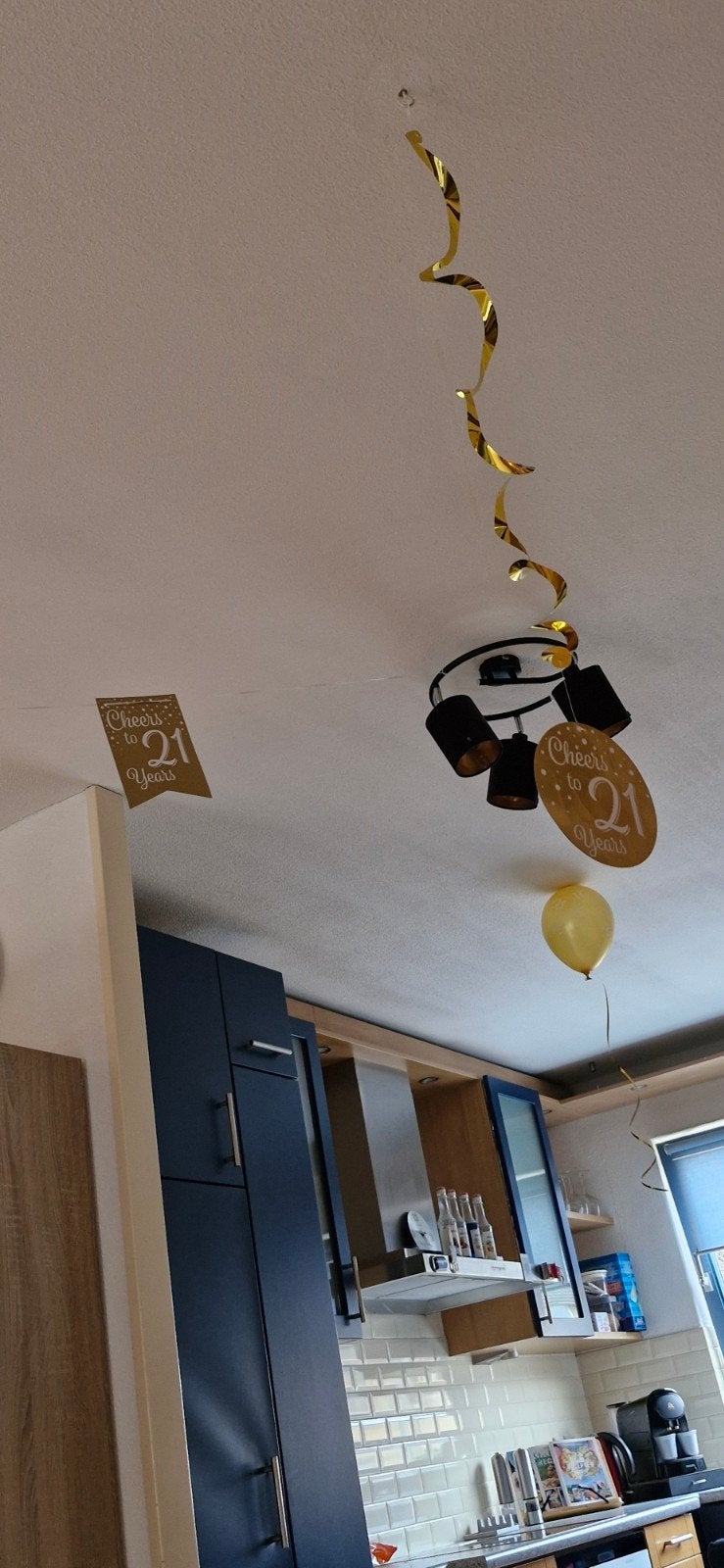 Feestversiering 21 jaar: slingers, ballonnen en hangdeco, Ophalen of Verzenden, Zo goed als nieuw, Versiering, Verjaardag