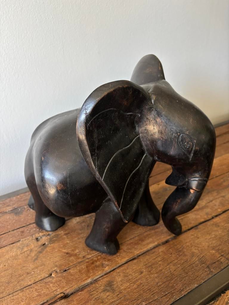 Houten olifant, Houtsnijwerk, Ophalen of Verzenden, Hout, Afrika