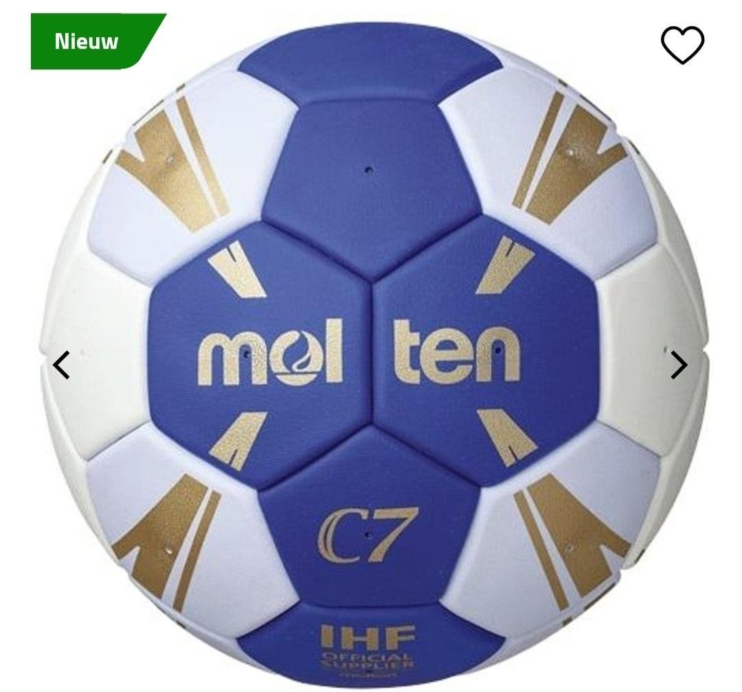 Nieuwe Molten C7 Handbal Maat 1 - Blauw/Wit/Goud, Ophalen of Verzenden, Nieuw, Bal