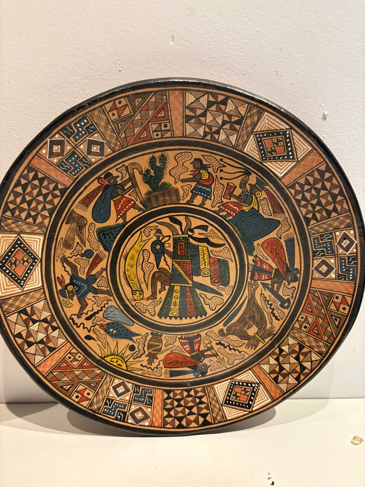 Decoratieve Peruaanse Wandborden - Handgeschilderd, Antiek en Kunst, Ophalen of Verzenden, Meerkleurig, Geschilderd, Overige herkomsten