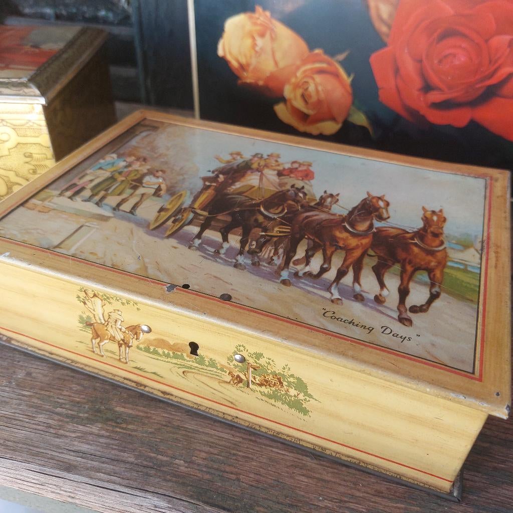 Brocante blik Coaching Days, afmetingen 5,5 x 21 x 15 cm, Ophalen of Verzenden, Gebruikt, Overige, Overige merken