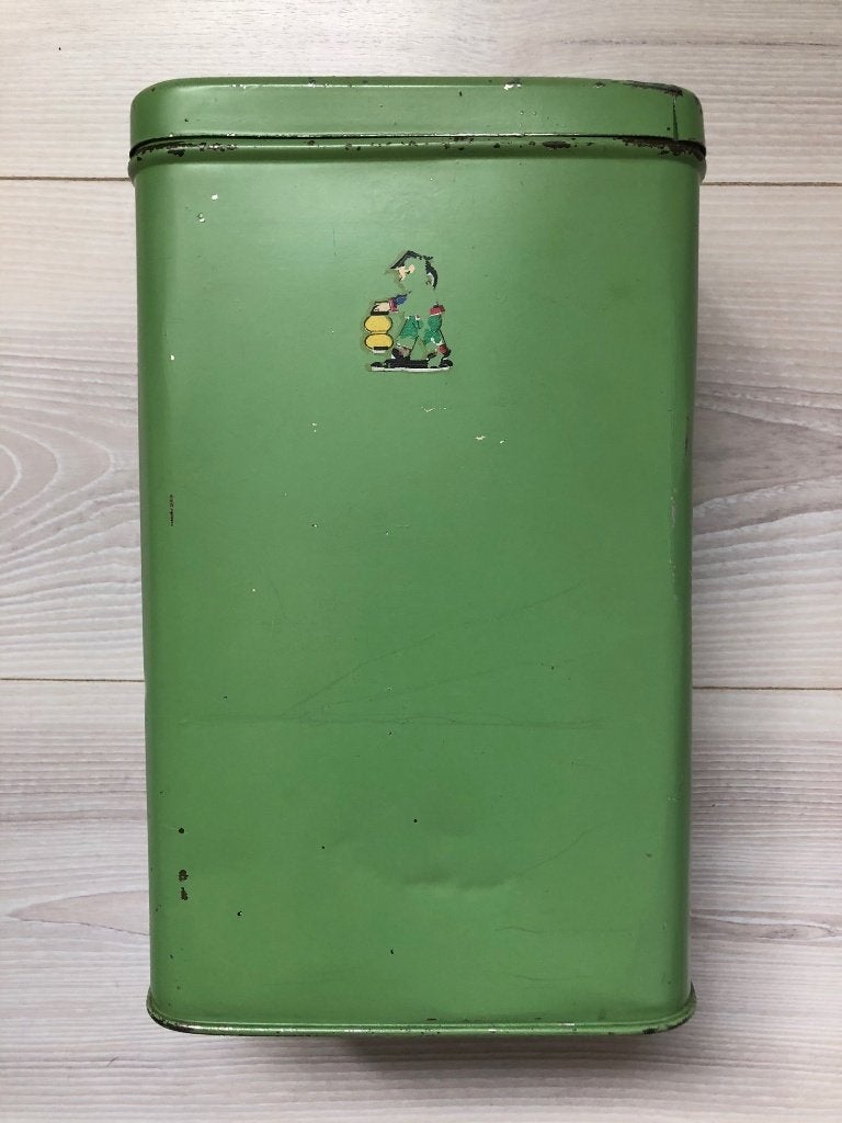 Vintage voorraadblik Blik Reseda Groen 25 cm, Ophalen of Verzenden