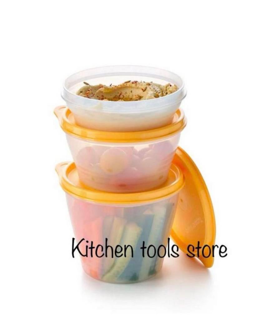 Tupperware Classic set (3) Ruimtekom bewaarbak ruimteschaal, Huis en Inrichting, Keuken | Tupperware, Nieuw, Bak of Kom, Geel