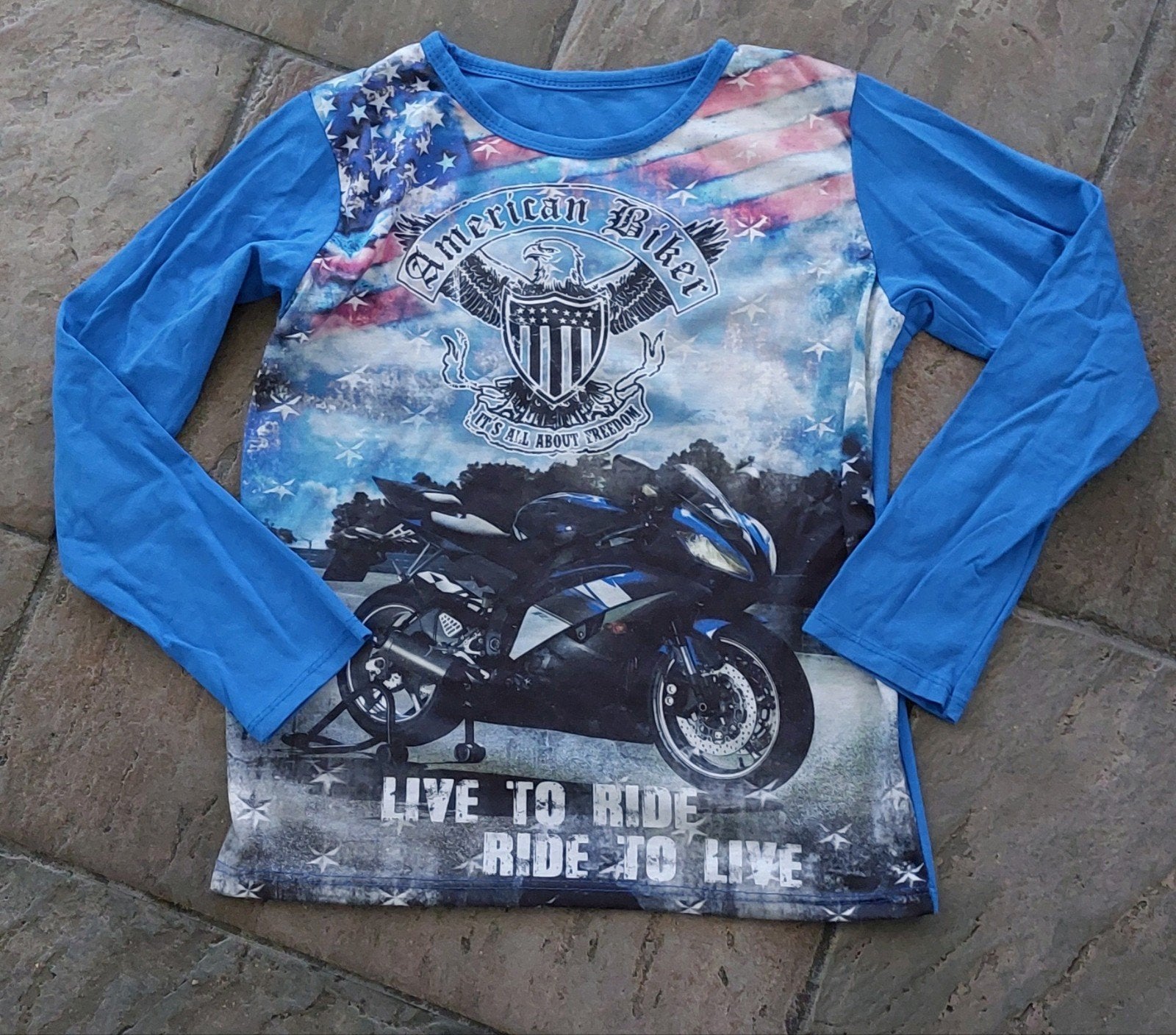 shirt motor maat 140 Amerikanen biker (klein prijsje), Ophalen of Verzenden, Zo goed als nieuw, Jongen, Shirt of Longsleeve