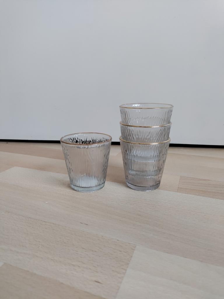 Waxine licht houders 4x, Ophalen of Verzenden, Overige materialen, Minder dan 25 cm