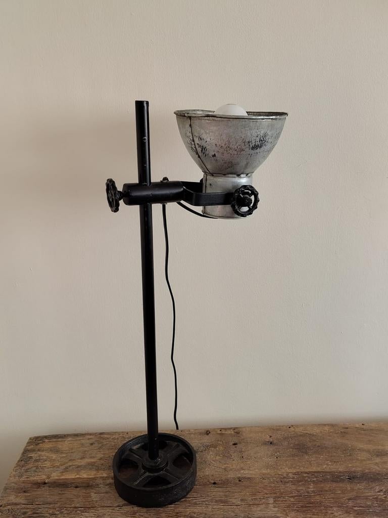 Twee Industriële Tafellampen - Vintage Stijl Werkplaatslamp, Antiek en Kunst, Ophalen of Verzenden