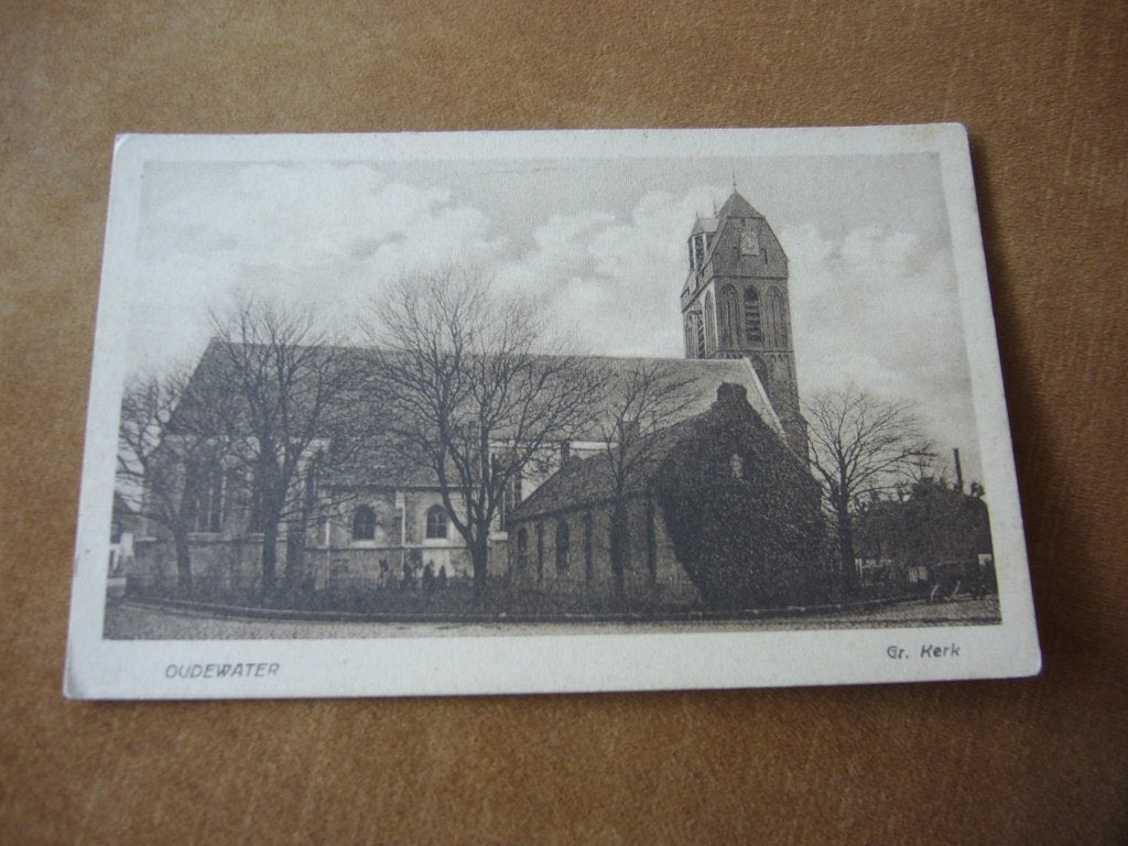 OUDEWATER  =  GR. KERK  BRIEFKAART, Ophalen of Verzenden, 1920 tot 1940, Ongelopen, Utrecht