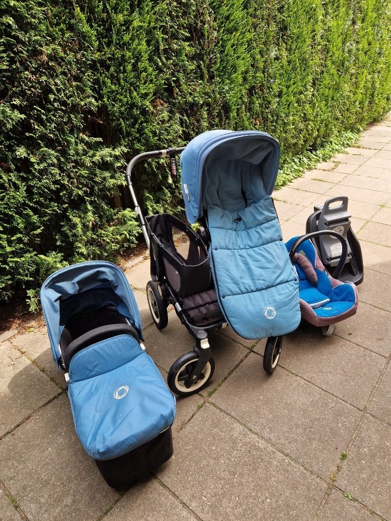 Bugaboo Donkey Twin kleur petrol, Kinderen en Baby's, Tweelingen en Meerlingen, Ophalen, Gebruikt, Kinderwagen of Buggy