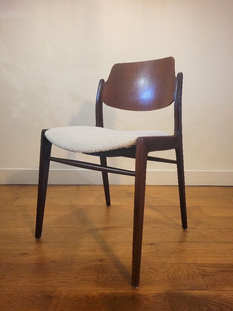 Vintage stoel van Hartmut Lohmeyer voor Wilkhahn, Ophalen, Gebruikt, Bruin, Stof