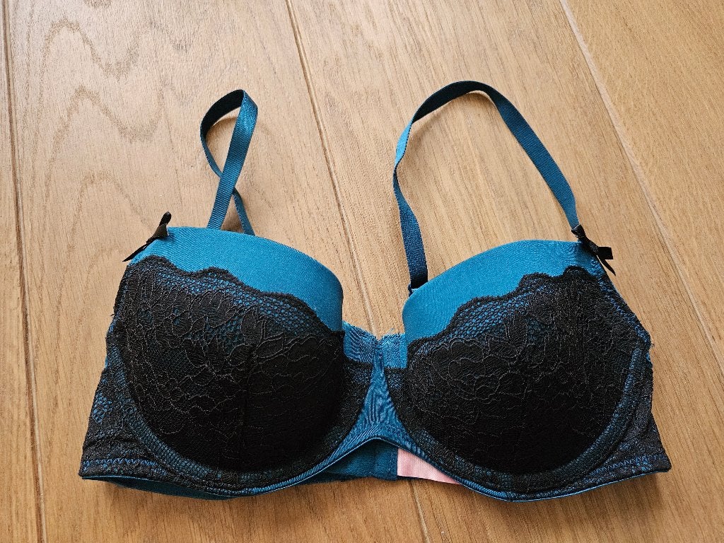 Hunkemöller BH 70C - Zwart/Blauw, nieuw, Hunkemöller, Ophalen of Verzenden, Meerkleurig, BH