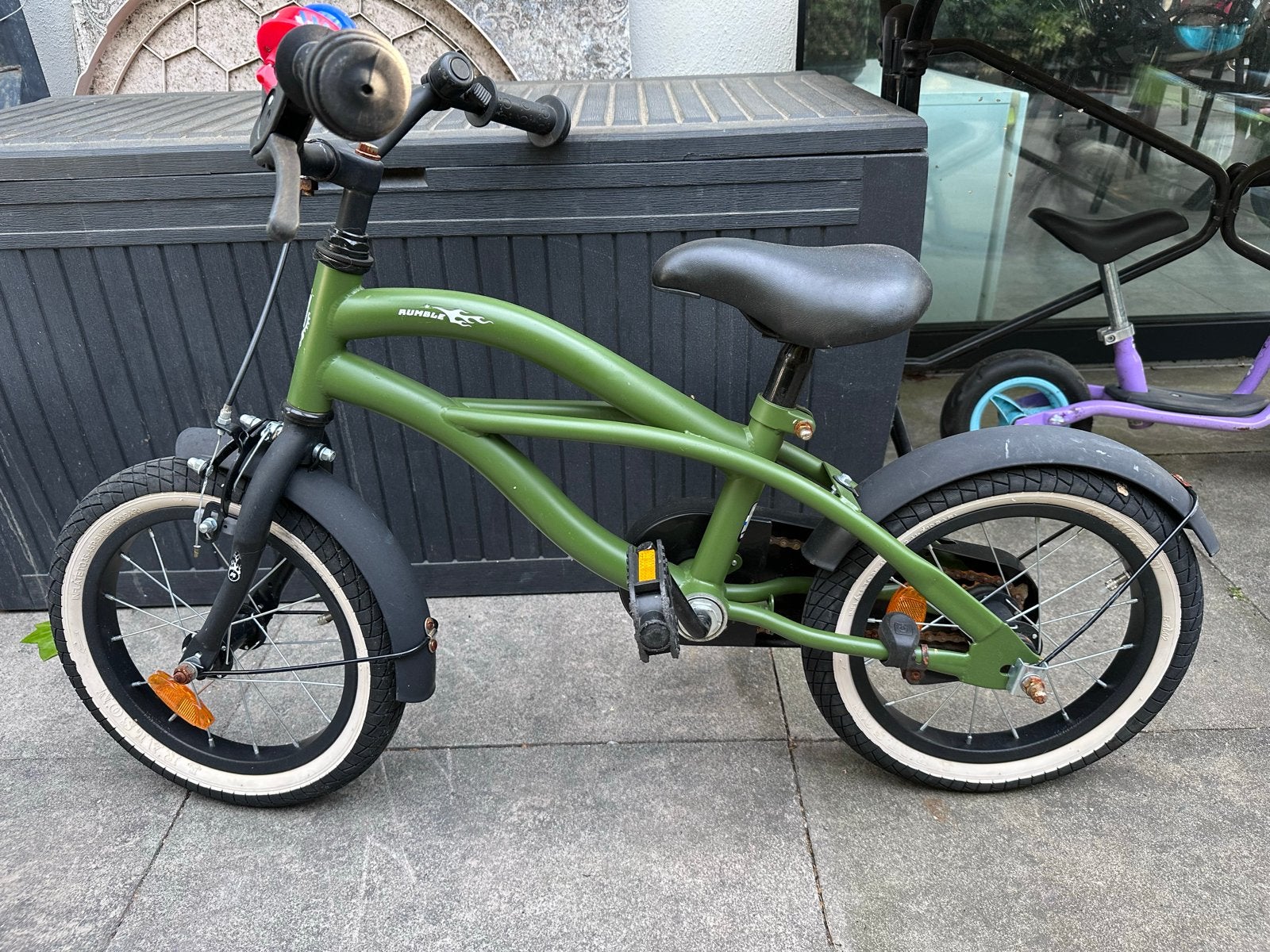 Kinderfiets 12 inch - Groen, Fietsen en Brommers, Fietsen | Kinderfietsjes, Ophalen, Gebruikt, Terugtraprem, Minder dan 16 inch