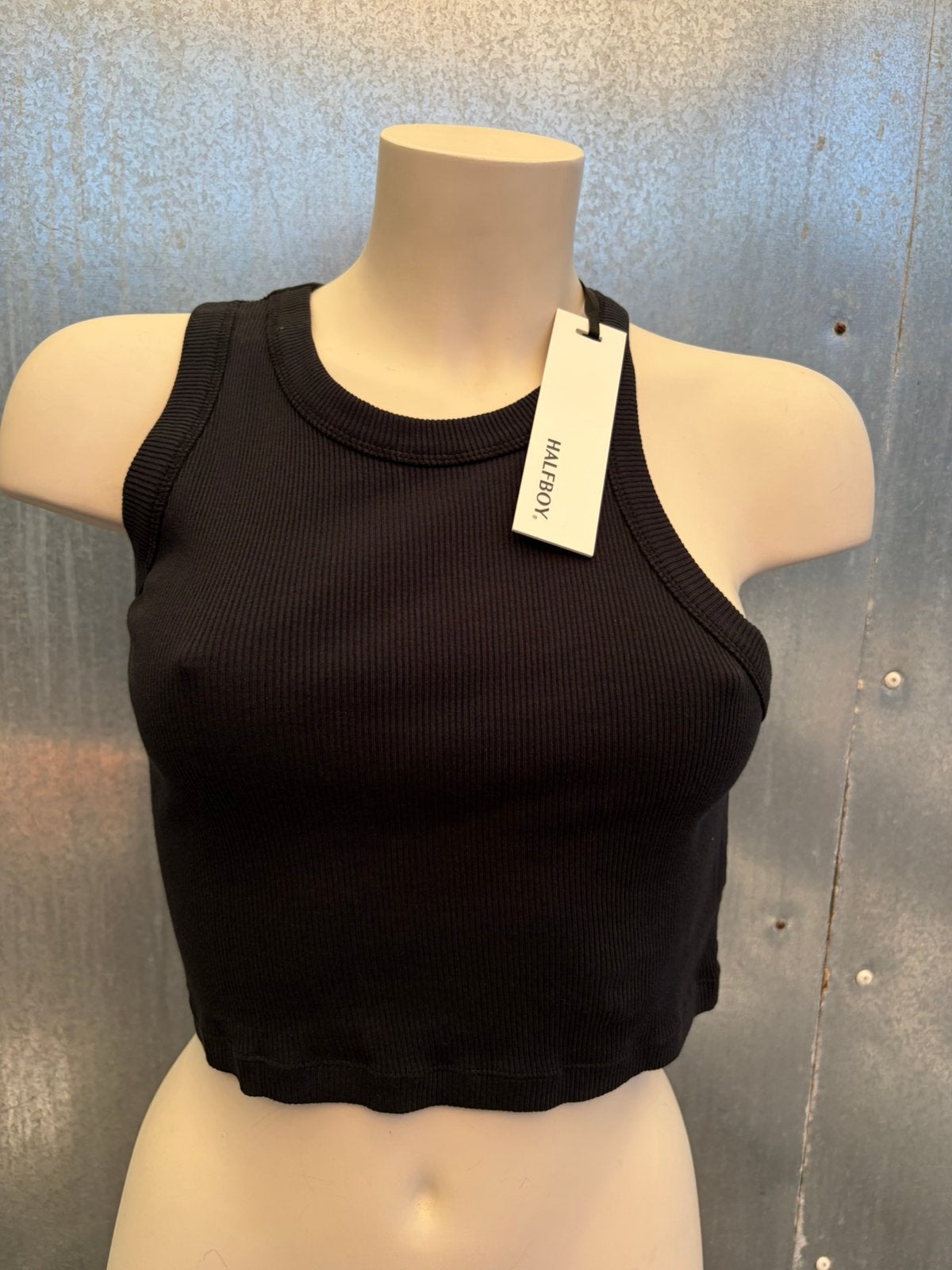 Halfboy top crop S zwart basic tanktop, Kleding | Dames, Tops, Ophalen of Verzenden, Nieuw, Zwart, Zonder mouw