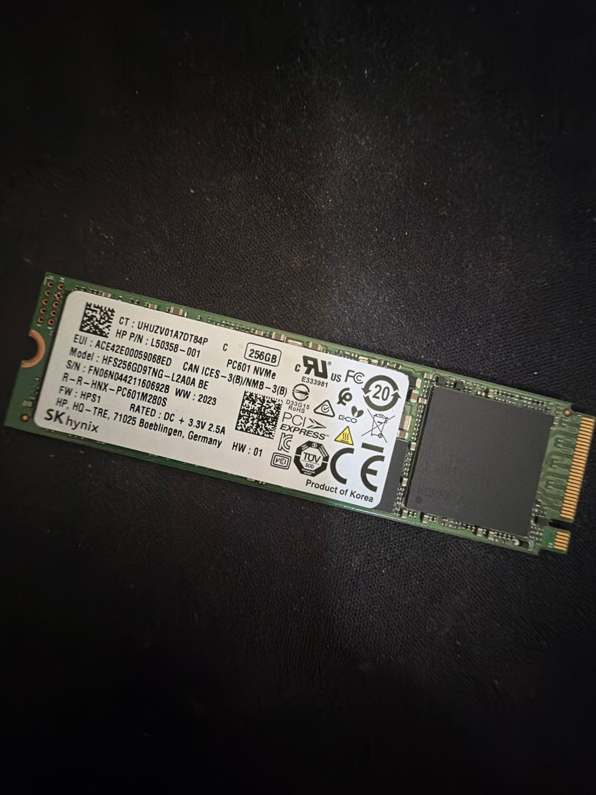 SSD 256GB M.2, Computers en Software, Harde schijven, Intern, Ophalen of Verzenden, Zo goed als nieuw, Laptop