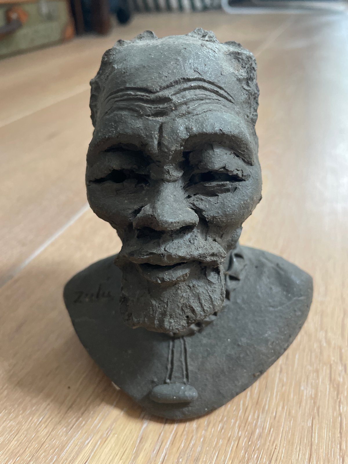 Vintage terracotta buste van een man, gesigneerd, Antiek en Kunst, Ophalen, Minder dan 20 cm, Buste, Gemerkt