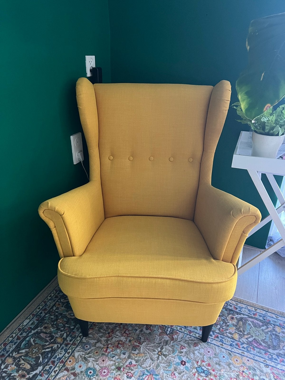 Ikea Strandmon wing chair, Huis en Inrichting, Fauteuils, Ophalen, Zo goed als nieuw, Stof, 75 tot 100 cm